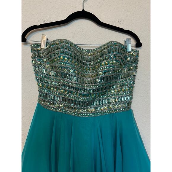 Sherri Hill Homecoming Dress Blue - Picture 2 of 5